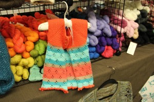 Cute Little Girls Outfit and Colorful Yarn Pittsburgh Knit & Crochet Festival #knit #crochet @DinkerGiggles